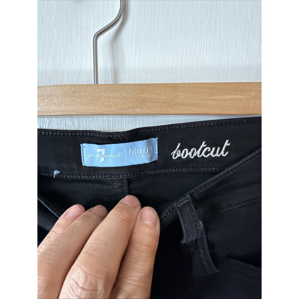 7 For All Mankind B(air) Original Bootcut Stretch Black Jeans Women's Size 27x32 - Picture 3 of 10